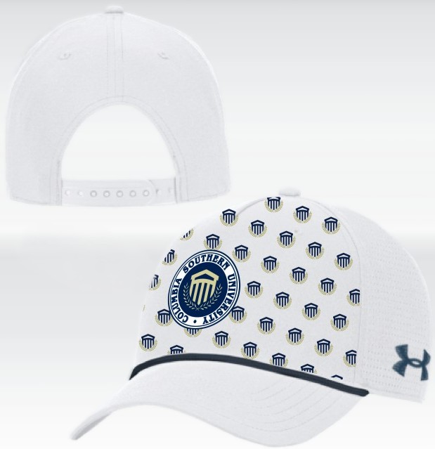 UA White Snapback Hat | 9994 | Columbia Southern University
