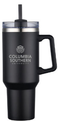 Black Tumbler with Lid & Straw 