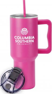 Pink Travel Tumbler with Straw