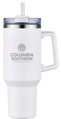 White Tumbler with Lid & Straw 