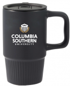 Travel Ceramic Black Mug with Lid