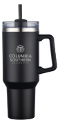 Black Tumbler with Lid & Straw 