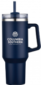 Blue Tumbler with Lid & Straw 