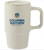Travel Ceramic Tan Mug with Lid