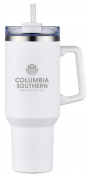 White Tumbler with Lid & Straw 